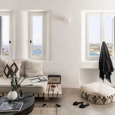 Dream View Villa, 2 Min Walk To The Beach, By Red Windmill Villa Kalafatis
